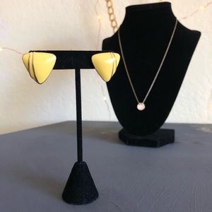 Vintage | Trifari Yellow & Gold Triangle Earrings